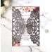 Wine Red Wedding Invitation Card With Ribbon Holiday Greeting Card Laser Cut
